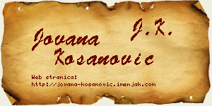 Jovana Kosanović vizit kartica
